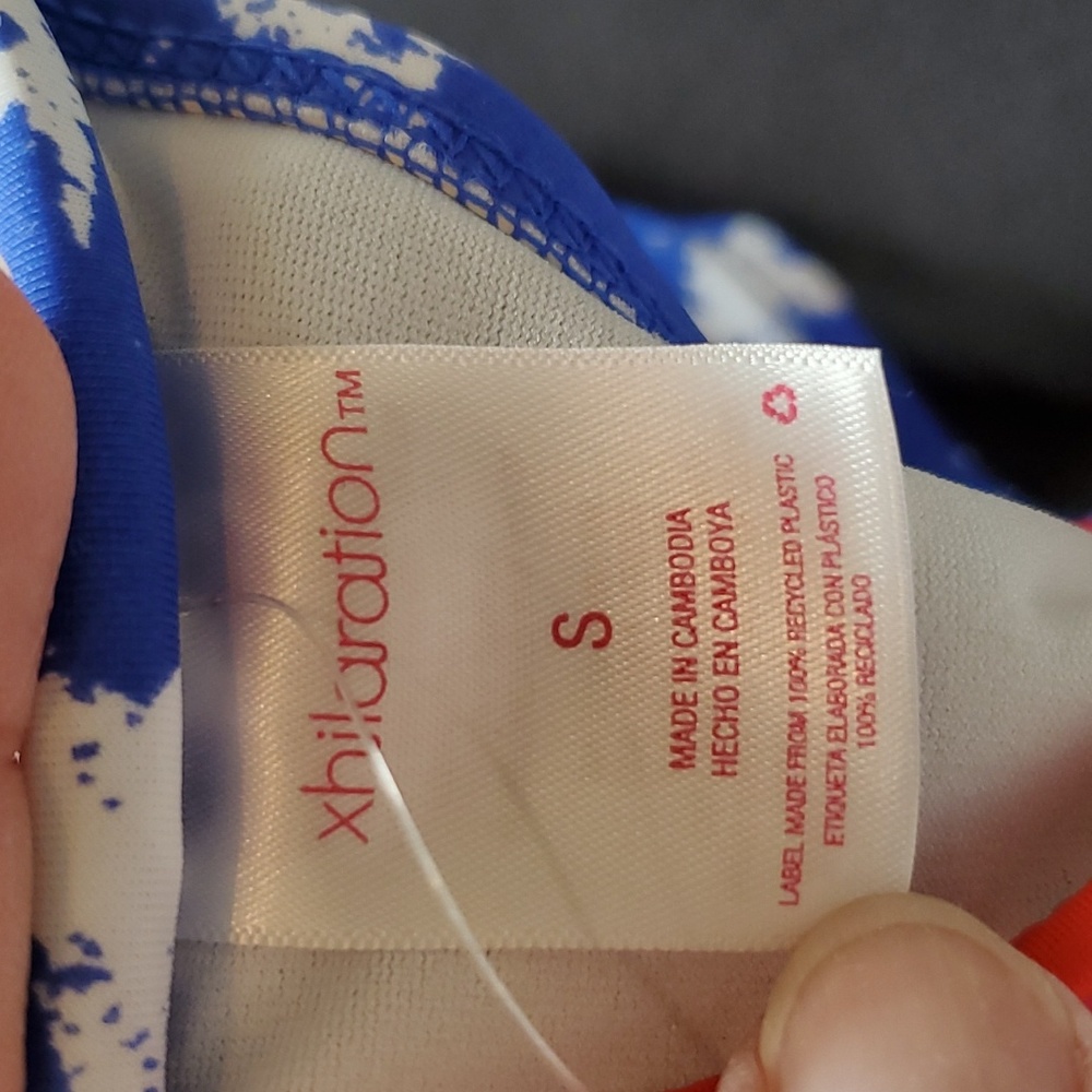 XHILARATION SMALL RED,WHITE AND BLUE STARRED BIKINI TOP PADDED - Picture 4 of 6